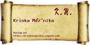 Kriska Mónika névjegykártya