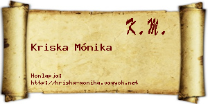 Kriska Mónika névjegykártya